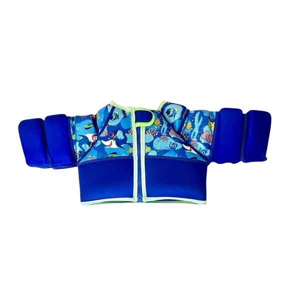 iToobie Swimming Jacket Kids Swim Vest Flotation Device Sharks‎ Blue S/M 2-3Yrs - Picture 2 of 7